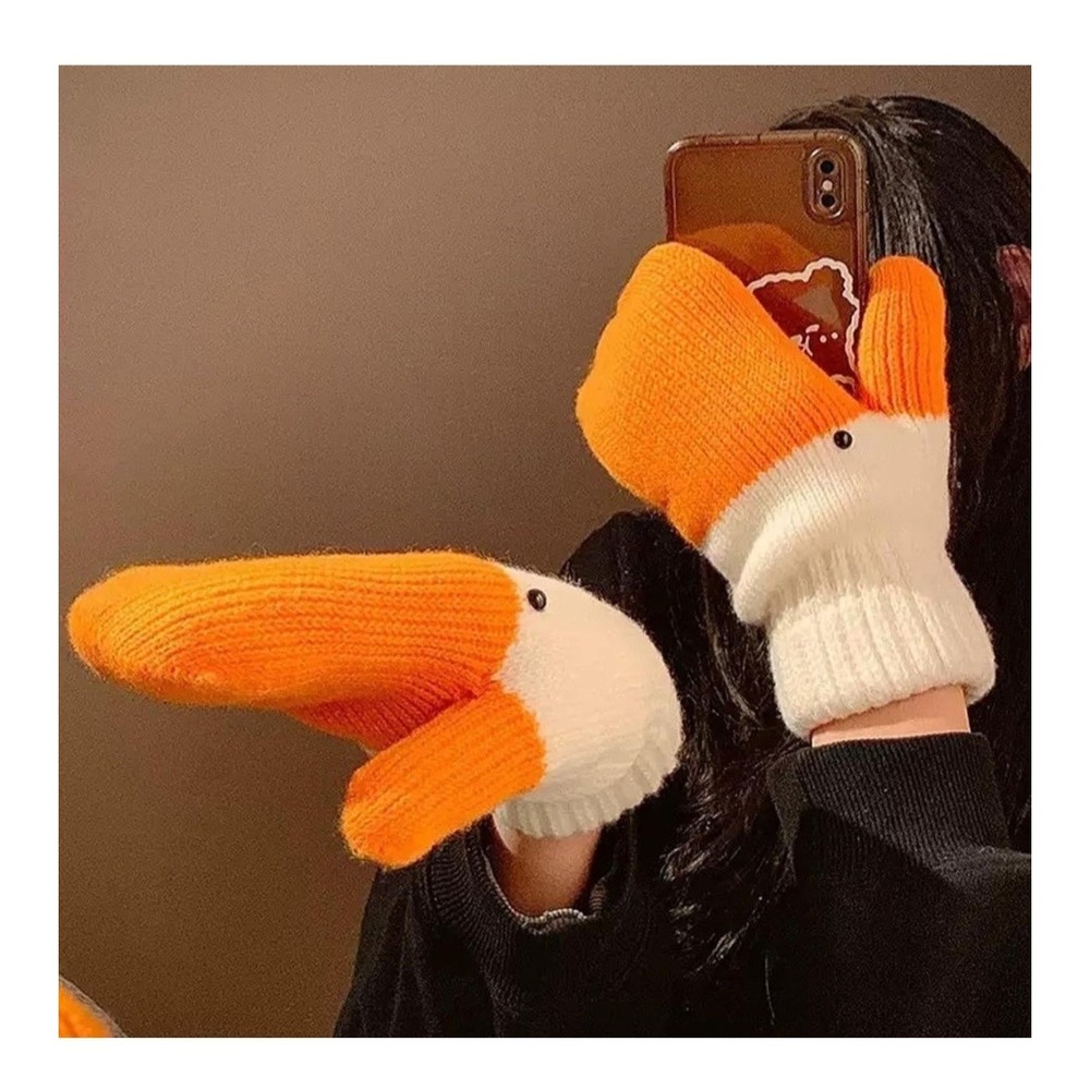Silly Goose Gloves, Goose Mittens, Cute Duck Gloves with Warm Fleece Lining